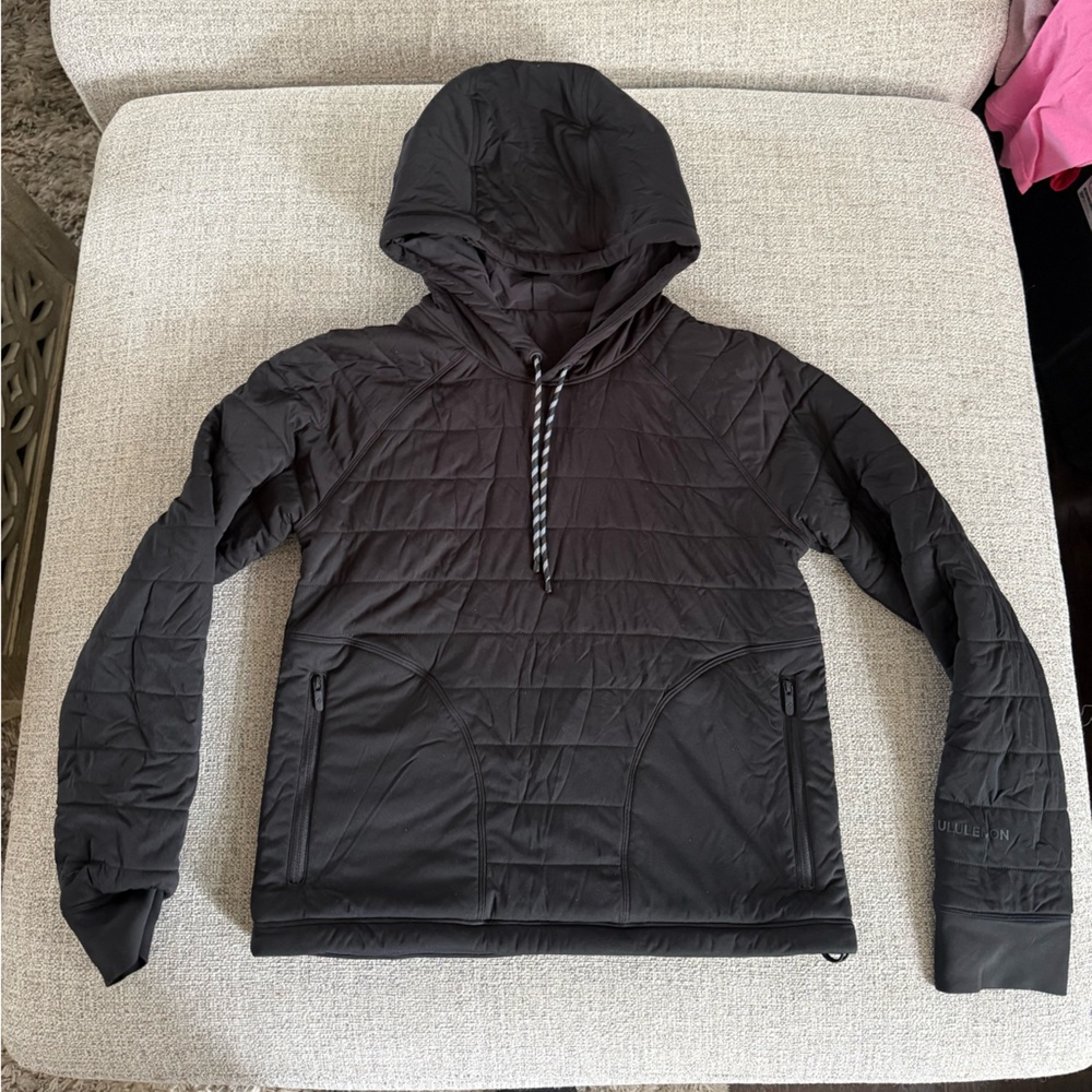 lululemon athletica Black Quilted Hooded Puffer Pullover
